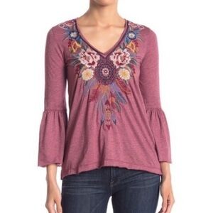 Johnny Was Embroidered Top Size Medium